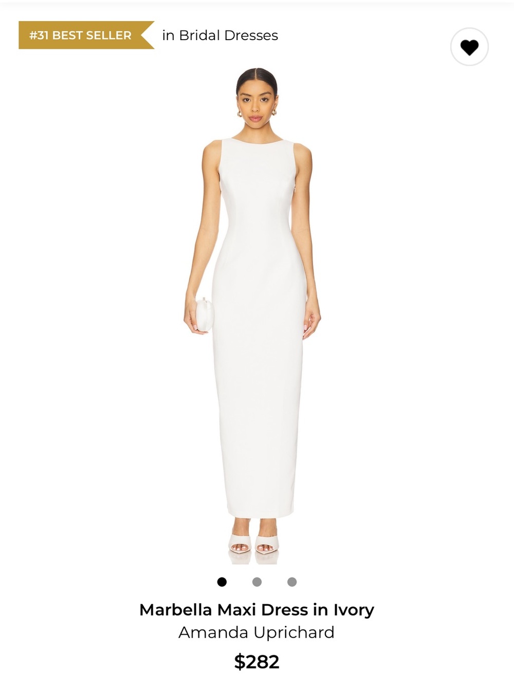 Amanda Uprichard Ivory Sleeveless Maxi Dress